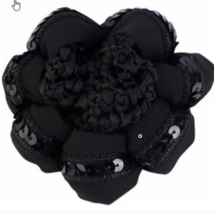 Scrunchie zwart met knotnetje glitter