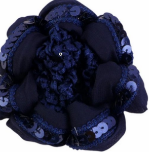 Scrunchie knotnetje blauw glitter
