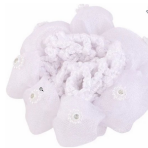 Scrunchie wit met knotnetje glitter