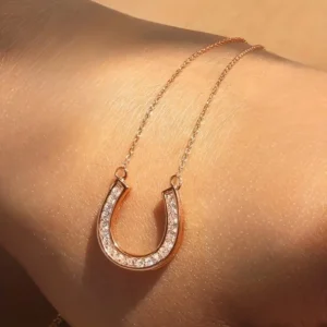 Hoefijzer Ketting - Paard - Rosekleurig