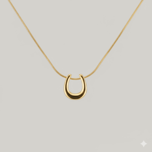 Goudkleurige titanium hoefijzer ketting